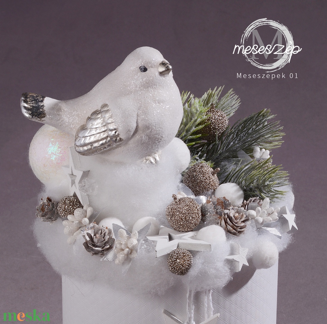Téli madárka - karácsony - karácsonyi lakásdekoráció - ünnepi asztaldekoráció - Meska.hu