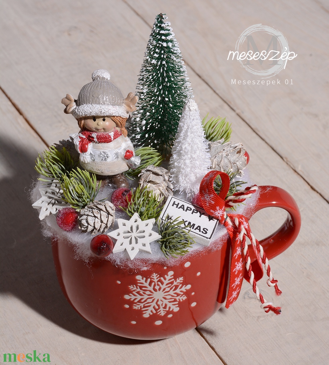 Bögrényi karácsony asztaldísz - karácsony - karácsonyi lakásdekoráció - karácsonyi lakásdíszek - Meska.hu