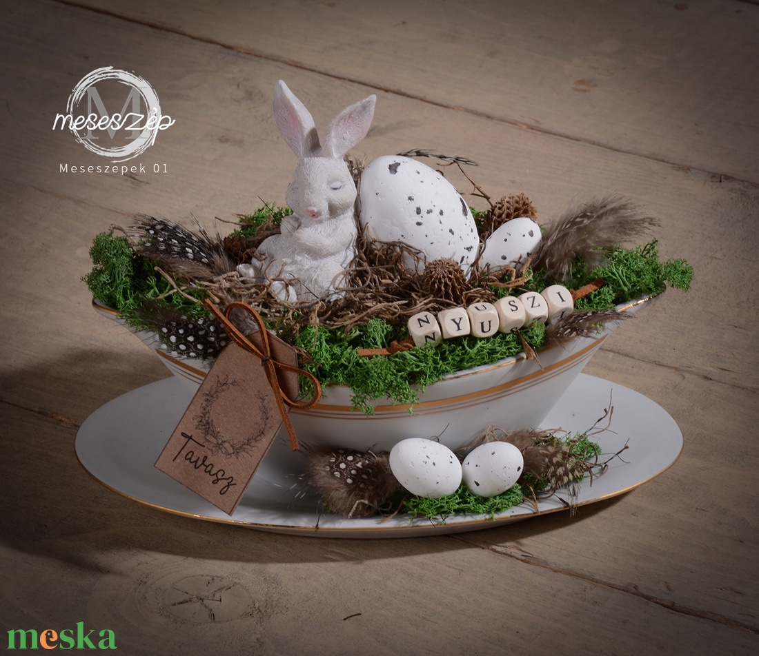 Húsvéti nyuszi asztaldísz - otthon & életmód - dekoráció - asztal és polc dekoráció - asztaldísz - Meska.hu