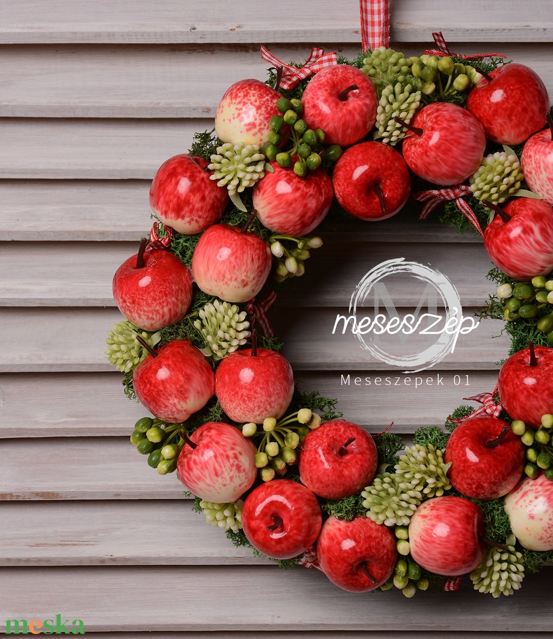 Sok-sok kicsi alma:-)    ajtókopogtató - otthon & életmód - dekoráció - ajtó- és ablak dekoráció - ajtódísz & kopogtató - Meska.hu