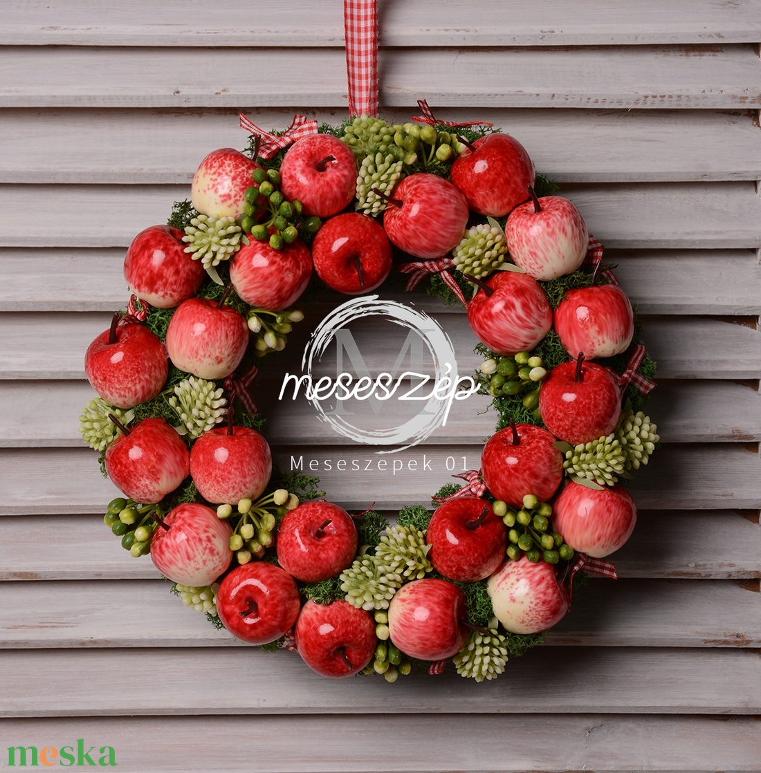 Sok-sok kicsi alma:-)    ajtókopogtató - otthon & életmód - dekoráció - ajtó- és ablak dekoráció - ajtódísz & kopogtató - Meska.hu