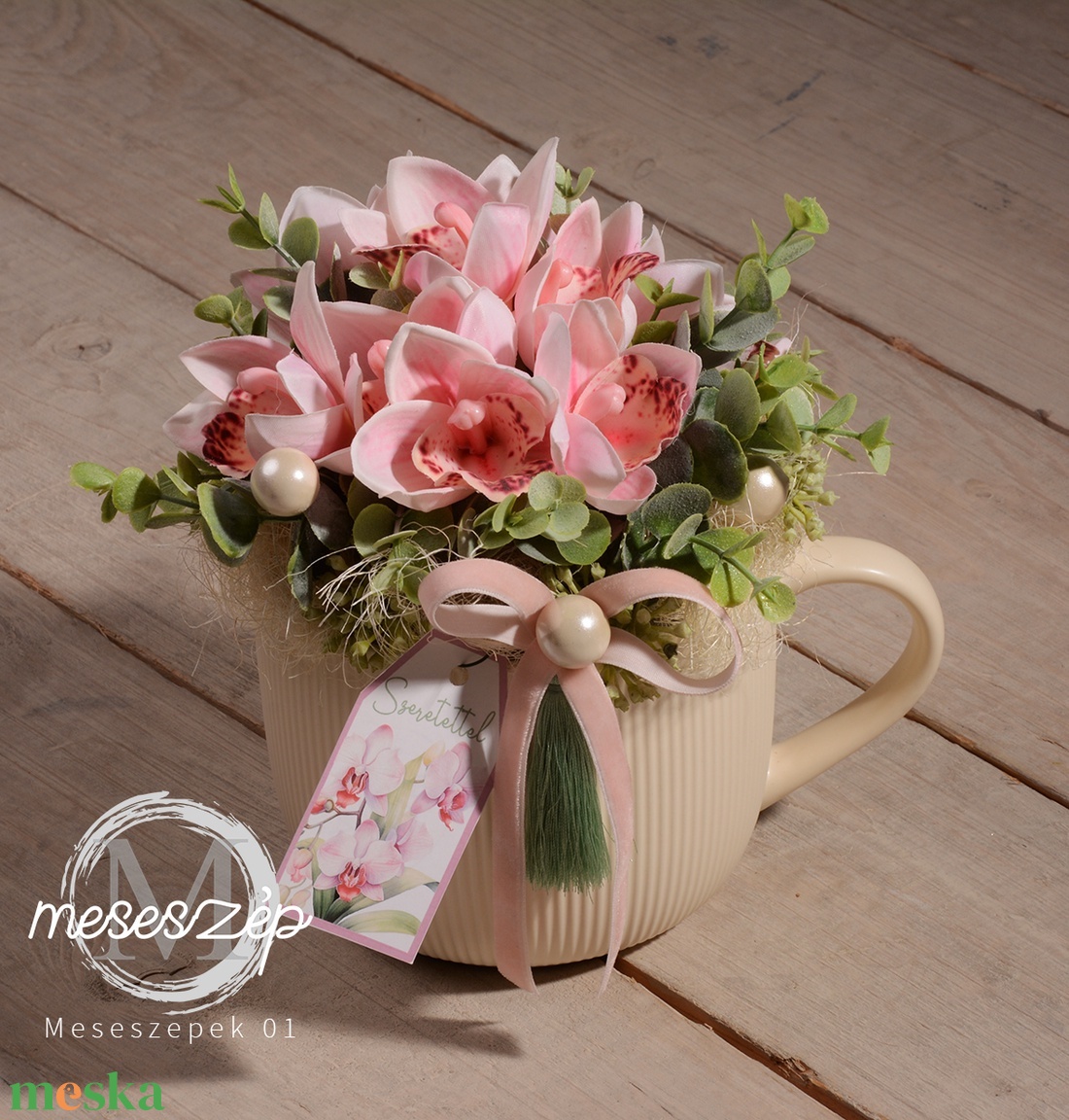 Bögrényi ORCHIDEA tavaszi asztaldísz - otthon & életmód - dekoráció - asztal és polc dekoráció - asztaldísz - Meska.hu