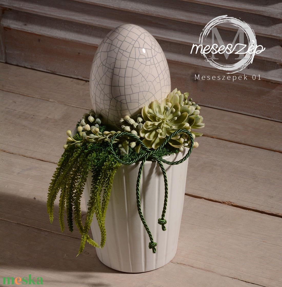 Óriás tojás húsvéti asztaldísz - otthon & életmód - dekoráció - asztal és polc dekoráció - asztaldísz - Meska.hu