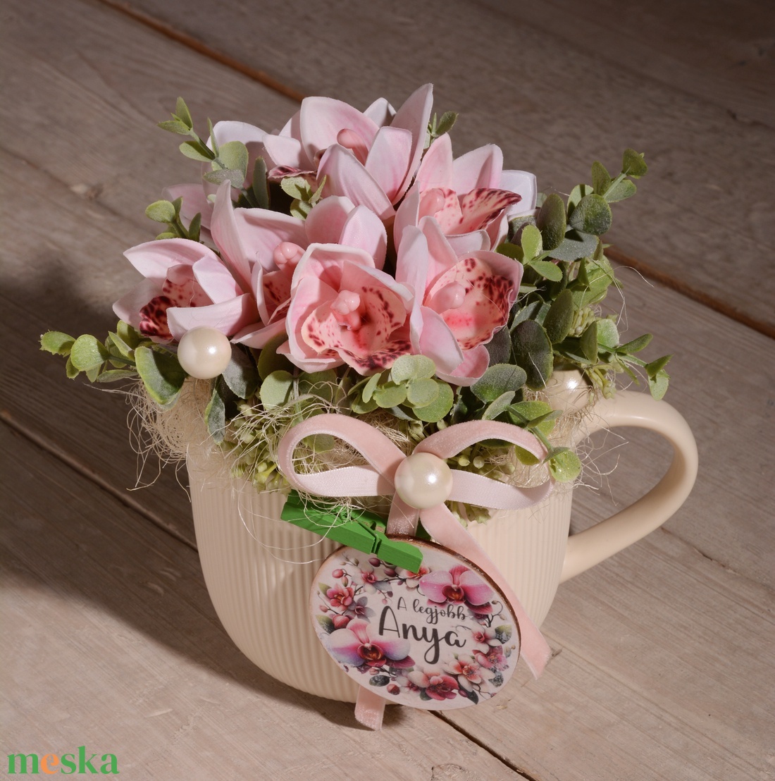 Legjobb Anya Bögrényi ORCHIDEA  asztaldísz - otthon & életmód - virágdekoráció - virágdíszek - asztali virágdísz - Meska.hu