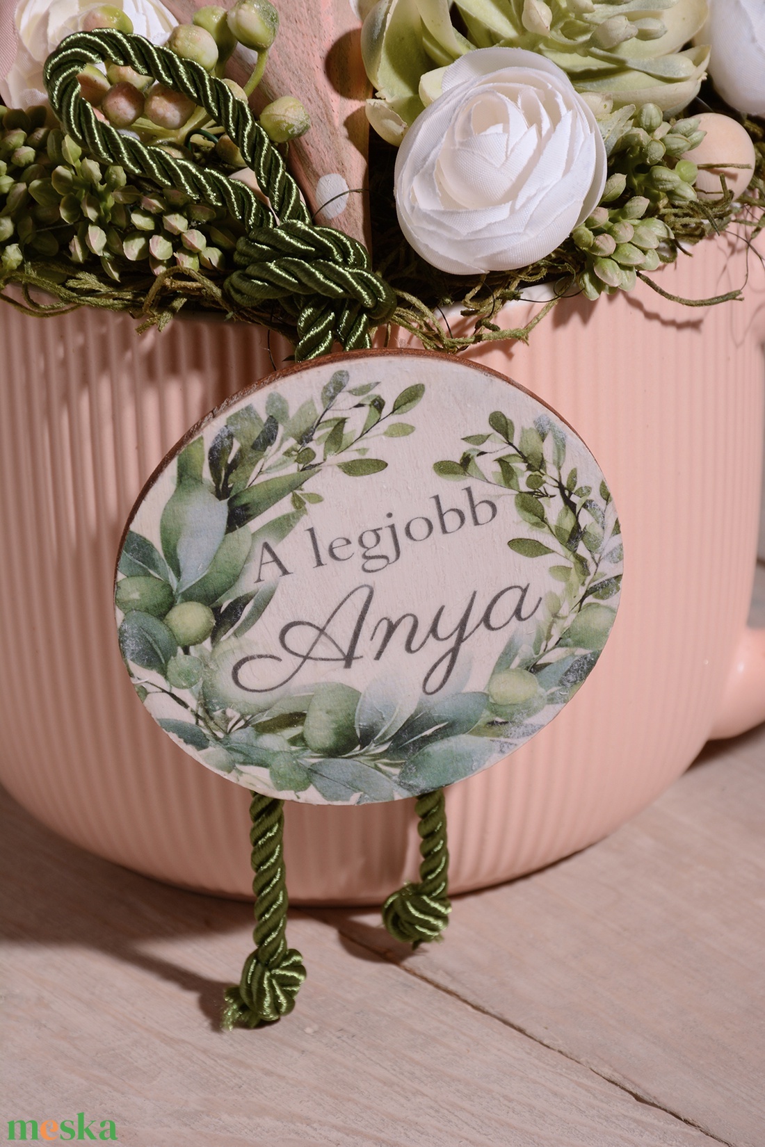 A legjobb Anya óriás bögre szívvel asztaldísz - otthon & életmód - dekoráció - asztal és polc dekoráció - asztaldísz - Meska.hu