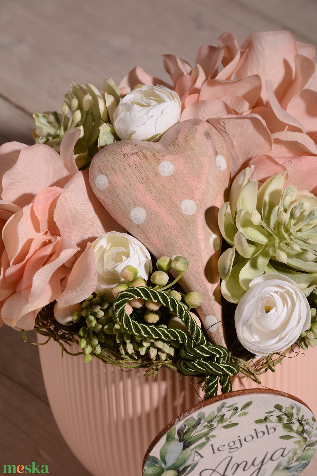 A legjobb Anya óriás bögre szívvel asztaldísz - otthon & életmód - dekoráció - asztal és polc dekoráció - asztaldísz - Meska.hu