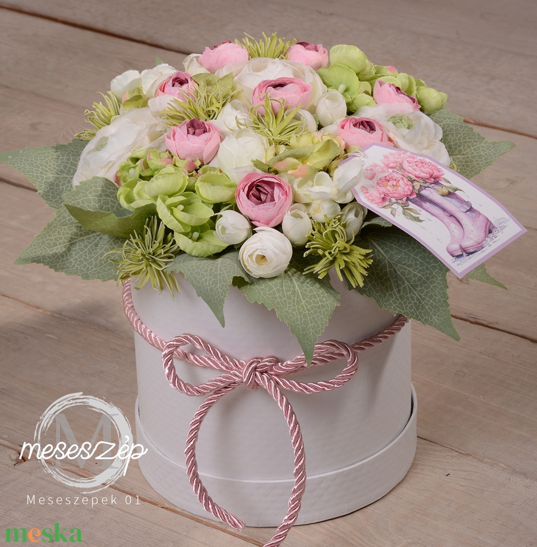 Anyák napi vegyes VIRÁGBOX  asztaldísz - otthon & életmód - dekoráció - asztal és polc dekoráció - asztaldísz - Meska.hu