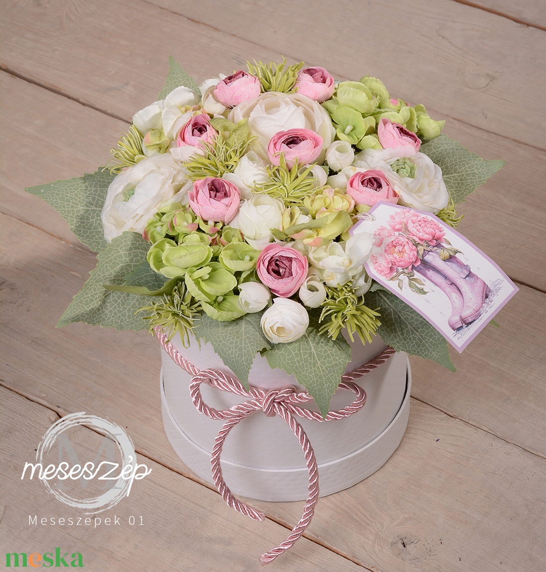 Anyák napi vegyes VIRÁGBOX  asztaldísz - otthon & életmód - dekoráció - asztal és polc dekoráció - asztaldísz - Meska.hu