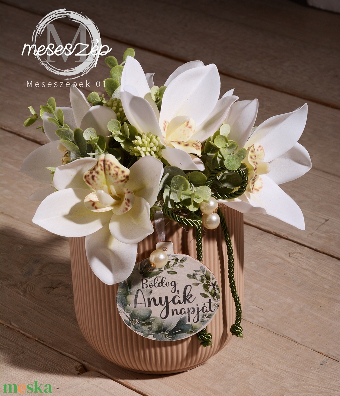 Klasszik ORCHIDEA Anyák napi dísz - otthon & életmód - dekoráció - asztal és polc dekoráció - asztaldísz - Meska.hu