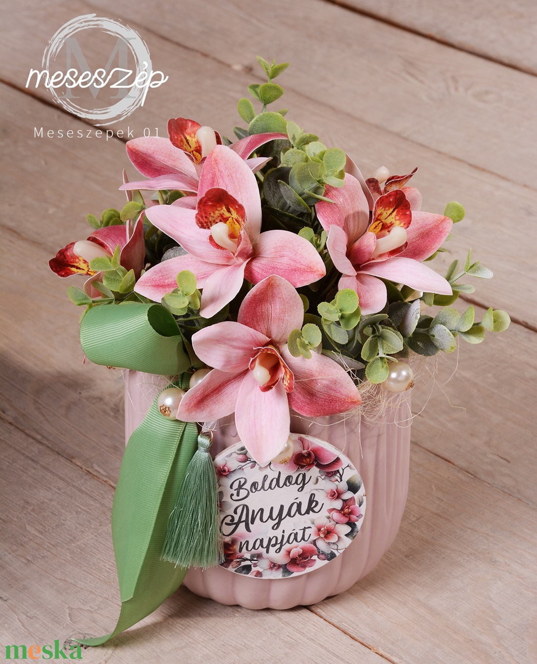 Csodás ORCHIDEA Anyák napi dísz - otthon & életmód - dekoráció - asztal és polc dekoráció - asztaldísz - Meska.hu