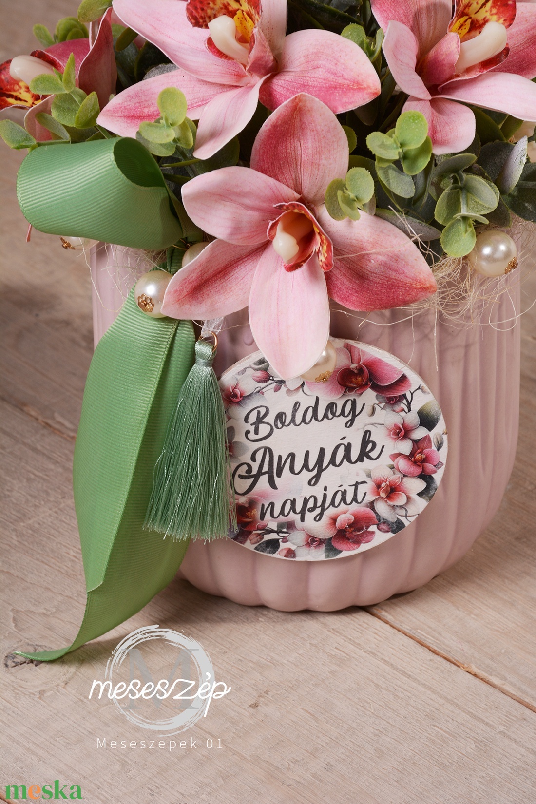 Csodás ORCHIDEA Anyák napi dísz - otthon & életmód - dekoráció - asztal és polc dekoráció - asztaldísz - Meska.hu