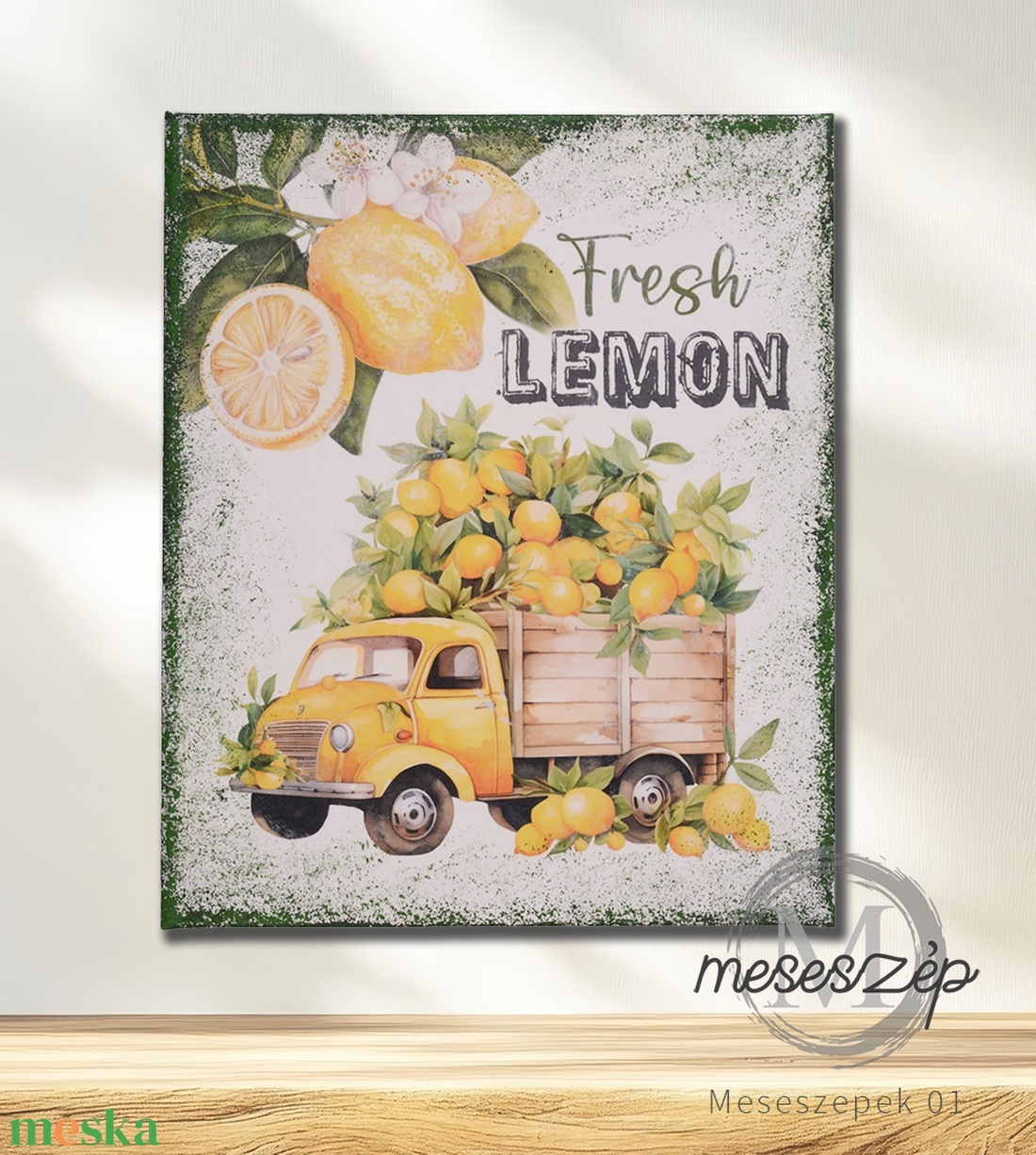 Fresh LEMON  25x30 cm vászonkép - otthon & életmód - dekoráció - kép & falikép - vászonkép - Meska.hu