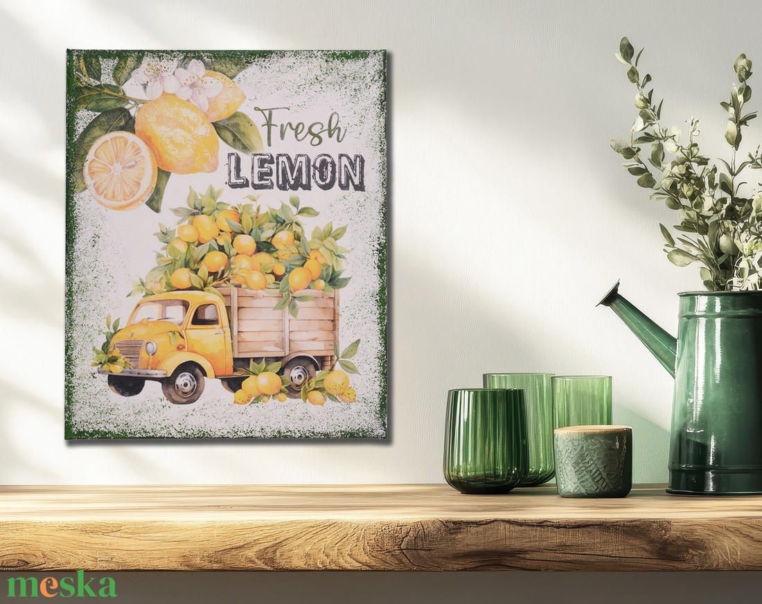 Fresh LEMON  25x30 cm vászonkép - otthon & életmód - dekoráció - kép & falikép - vászonkép - Meska.hu