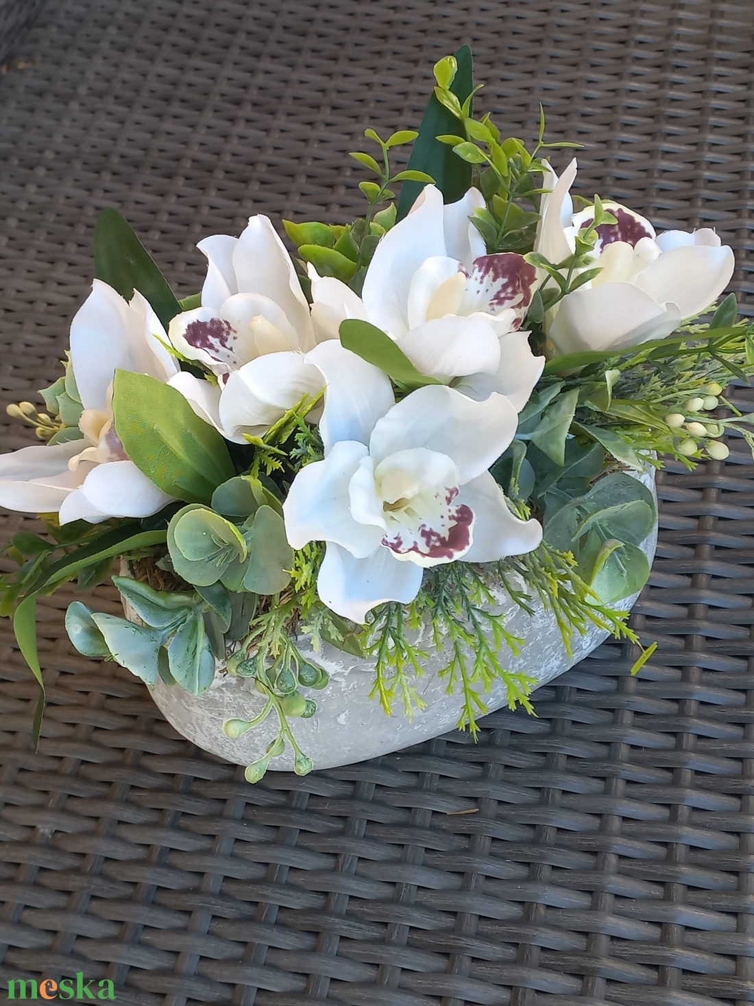 Halottak napi sírdísz, orchidea 17 cm széles - otthon & életmód - vallás - temetkezési tárgy - sírdísz, kegyeleti dísz - Meska.hu