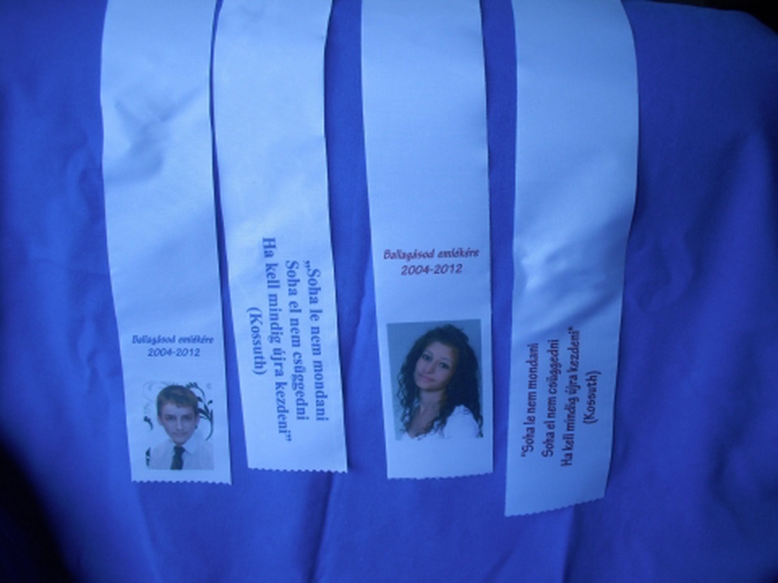 Ballagási szalag, egyedi szöveggel, idézettel, fényképpel. -  - Meska.hu