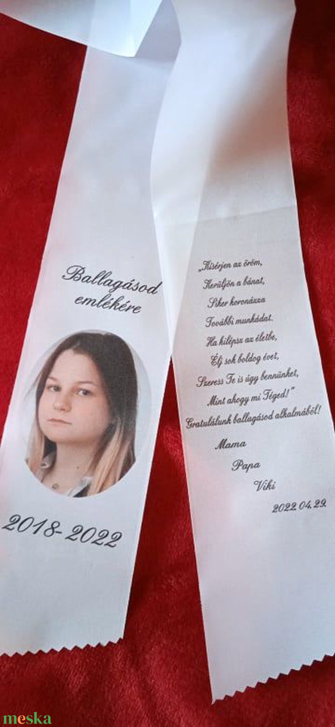 Ballagási szalag, egyedi szöveggel, idézettel, fényképpel. - esküvő - kiegészítők - nyakkendő - Meska.hu