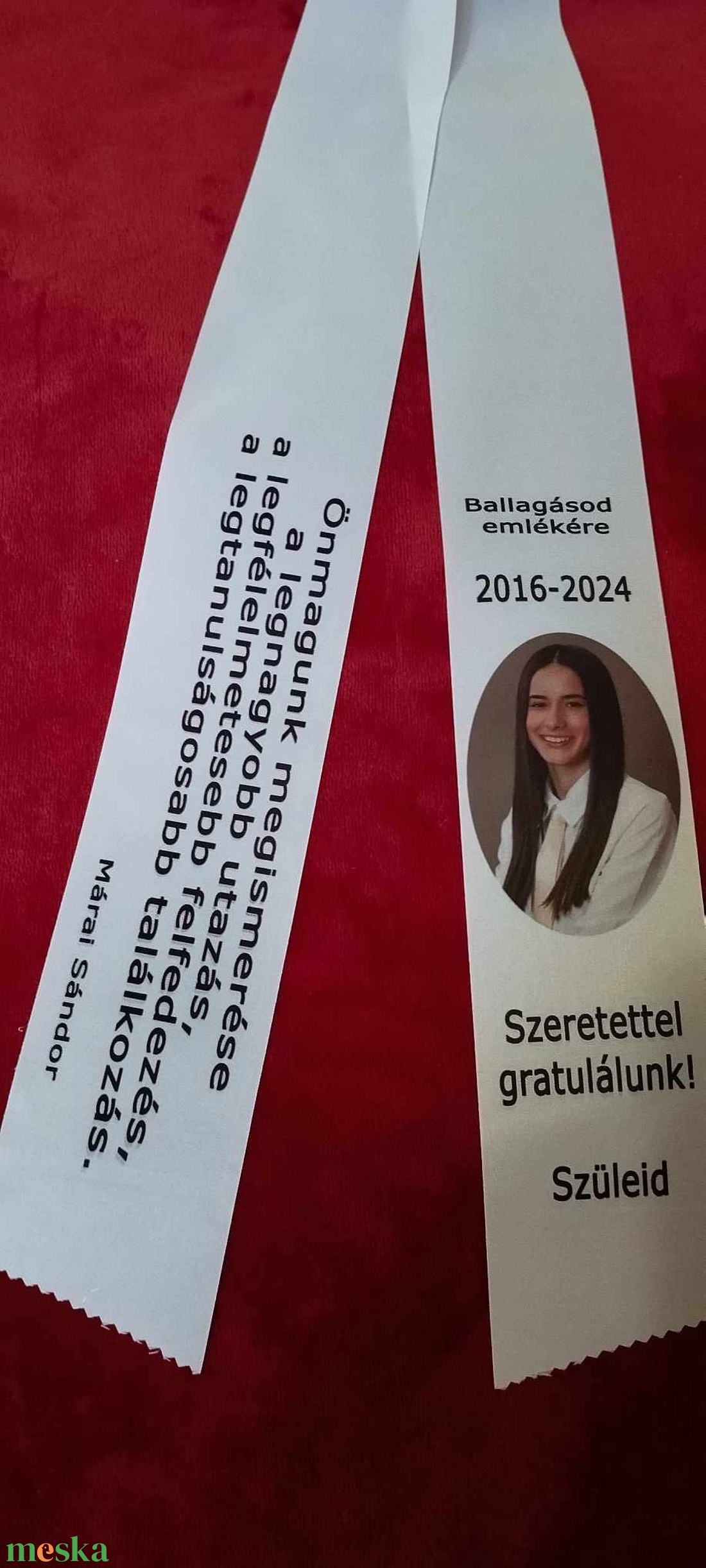 Ballagási szalag, egyedi szöveggel, idézettel, fényképpel. - otthon & életmód - dekoráció - fali és függő dekoráció - felirat - Meska.hu
