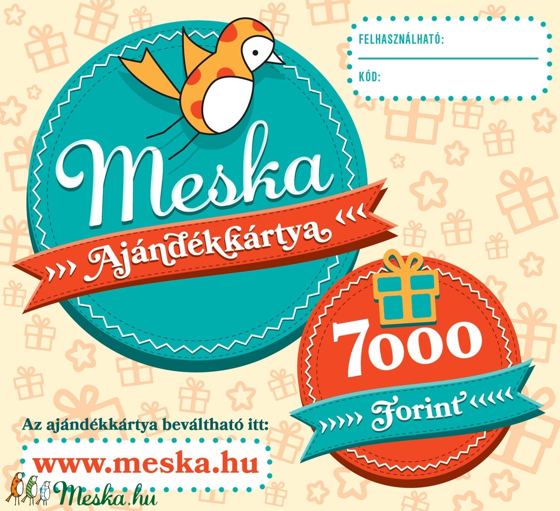 Meska Ajándékkártya - 7000 Ft - otthon & lakás - papír írószer - ajándékkísérő - Meska.hu
