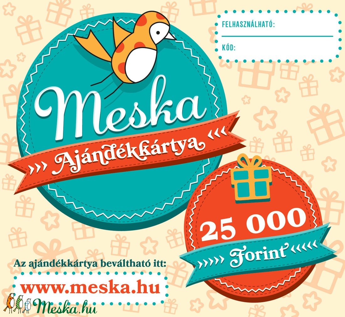 Meska Ajándékkártya - 25 000 Ft - otthon & lakás - papír írószer - ajándékkísérő - Meska.hu