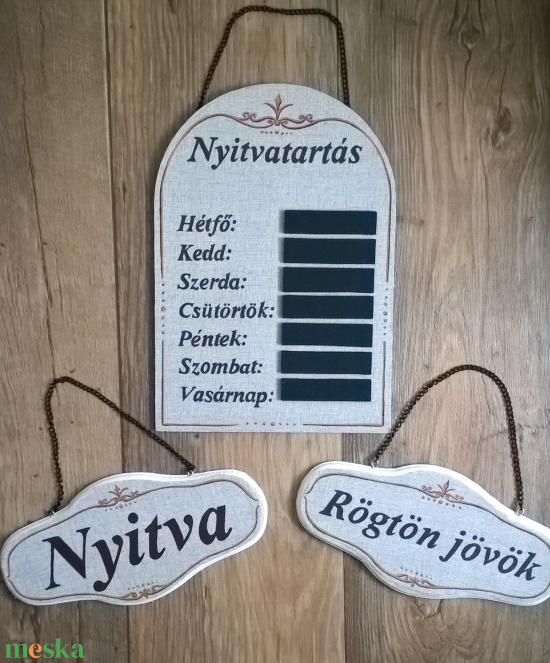 Nyitvatartás tábla szett - művészet - festmény - akril - Meska.hu Nyitvatartás tábla szett - művészet - festmény - akril - Meska.hu