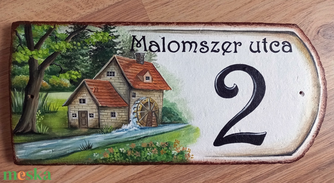 Cserép házszámtábla - művészet - festmény - akril - Meska.hu Cserép házszámtábla - művészet - festmény - akril - Meska.hu