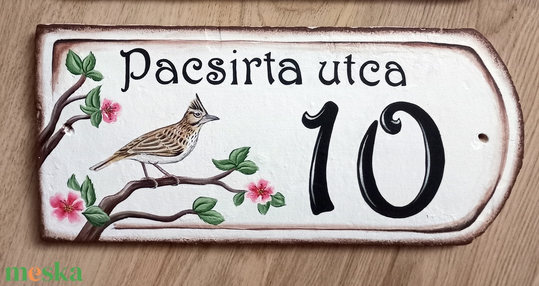 Cserép házszámtábla - művészet - festmény - akril - Meska.hu Cserép házszámtábla - művészet - festmény - akril - Meska.hu