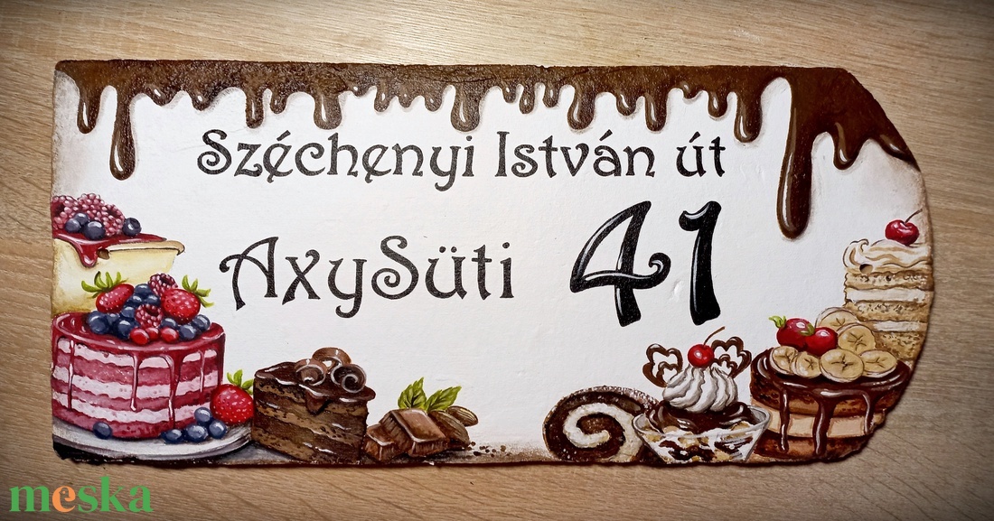 Cserép házszámtábla - művészet - festmény - akril - Meska.hu Cserép házszámtábla - művészet - festmény - akril - Meska.hu