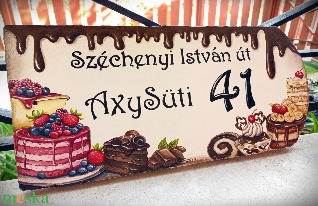 Cserép házszámtábla - művészet - festmény - akril - Meska.hu Cserép házszámtábla - művészet - festmény - akril - Meska.hu