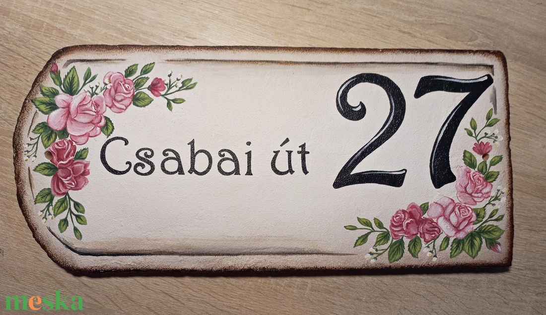 Cserép házszámtábla - művészet - festmény - akril - Meska.hu Cserép házszámtábla - művészet - festmény - akril - Meska.hu