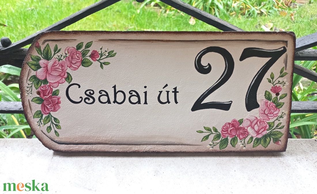 Cserép házszámtábla - művészet - festmény - akril - Meska.hu Cserép házszámtábla - művészet - festmény - akril - Meska.hu