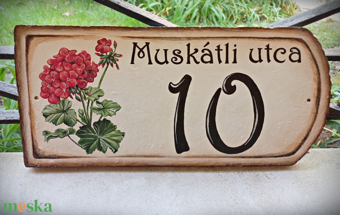 Cserép házszámtábla - művészet - festmény - akril - Meska.hu Cserép házszámtábla - művészet - festmény - akril - Meska.hu