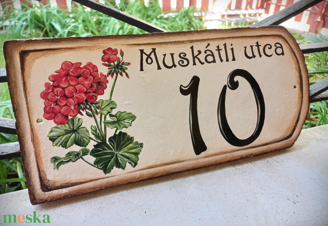 Cserép házszámtábla - művészet - festmény - akril - Meska.hu Cserép házszámtábla - művészet - festmény - akril - Meska.hu
