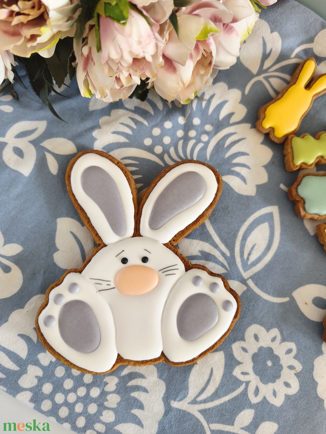 Díszes mézeskalács Húsvéti nyuszi - élelmiszer - édesség - mézeskalács - Meska.hu