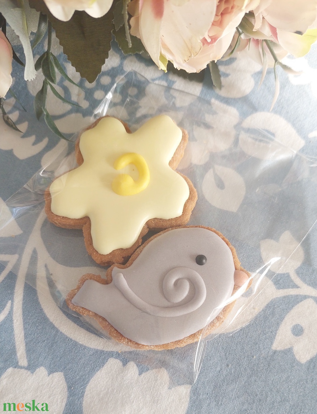 Húsvéti csomag- nyuszi/ madár+ virág mézeskalács dísz  - élelmiszer - édesség - mézeskalács - Meska.hu