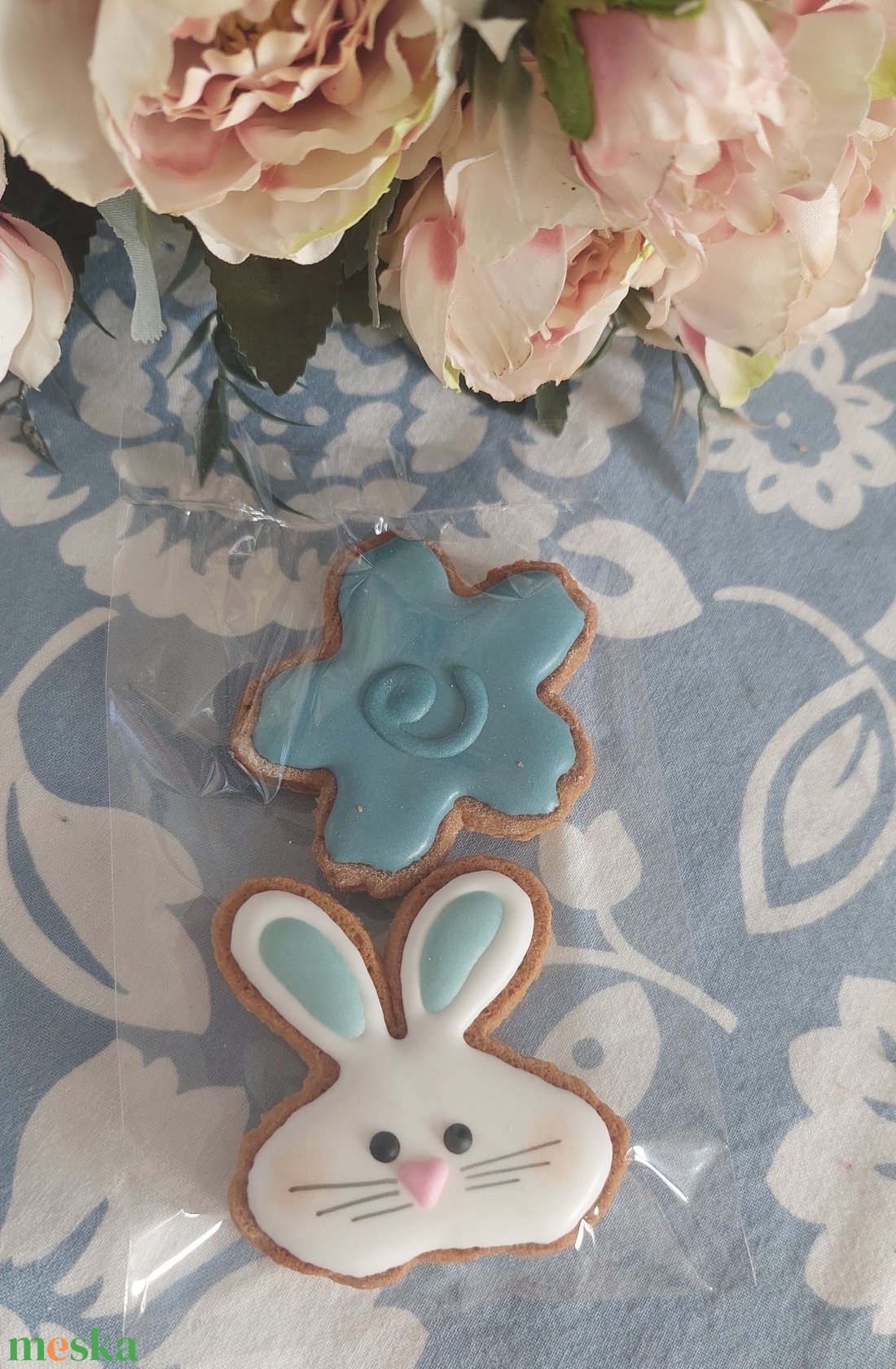 Húsvéti csomag- nyuszi/ madár+ virág mézeskalács dísz  - élelmiszer - édesség - mézeskalács - Meska.hu