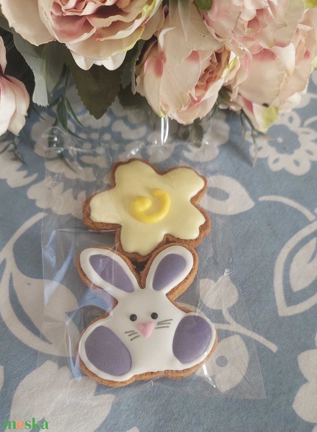 Húsvéti mézeskalács csomag- nyuszi+ virág - élelmiszer - édesség - mézeskalács - Meska.hu