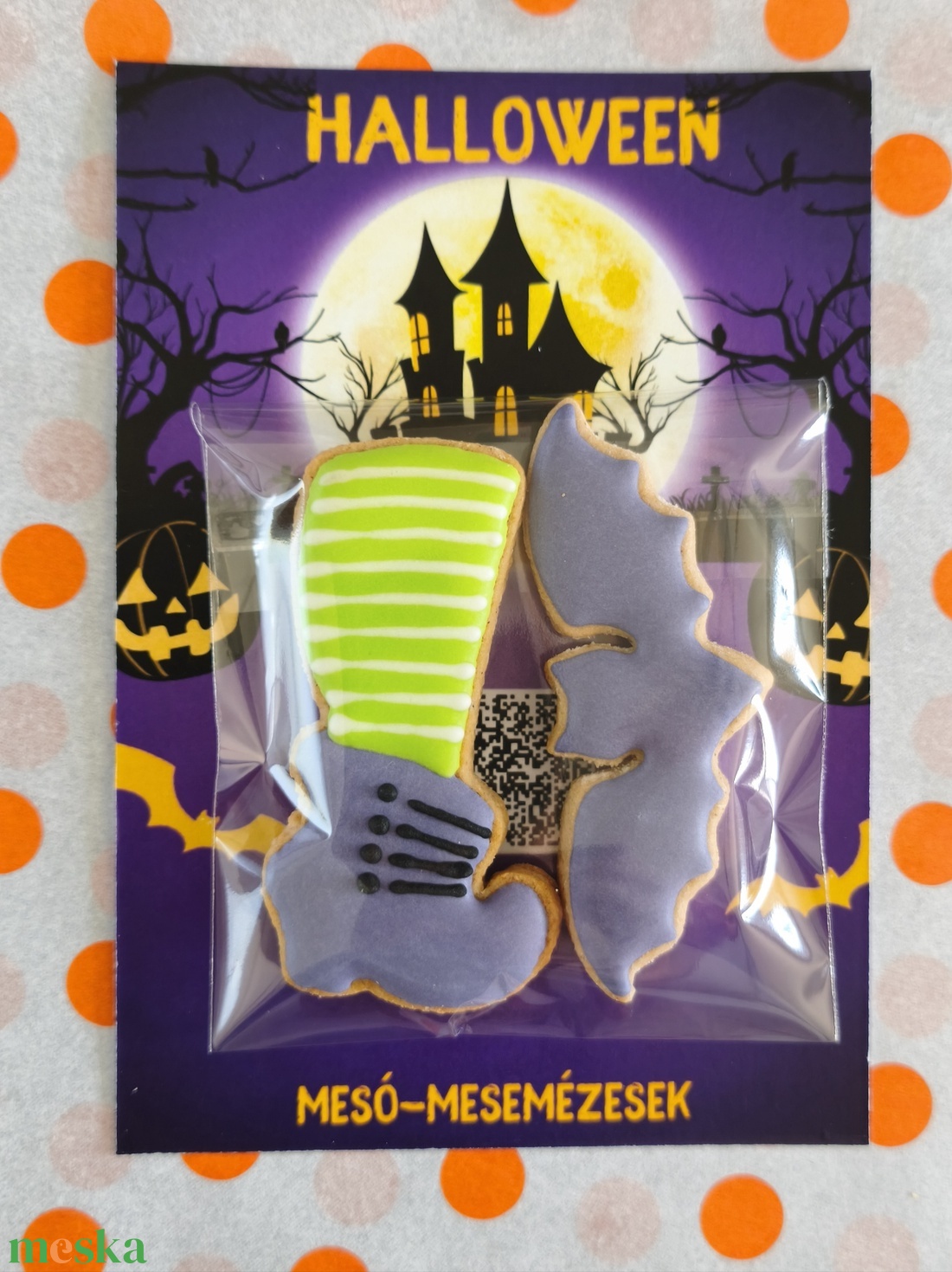 Halloween -i mézesek- Boszi csizma,kis denevér mézeskalács  - élelmiszer - édesség - mézeskalács - Meska.hu