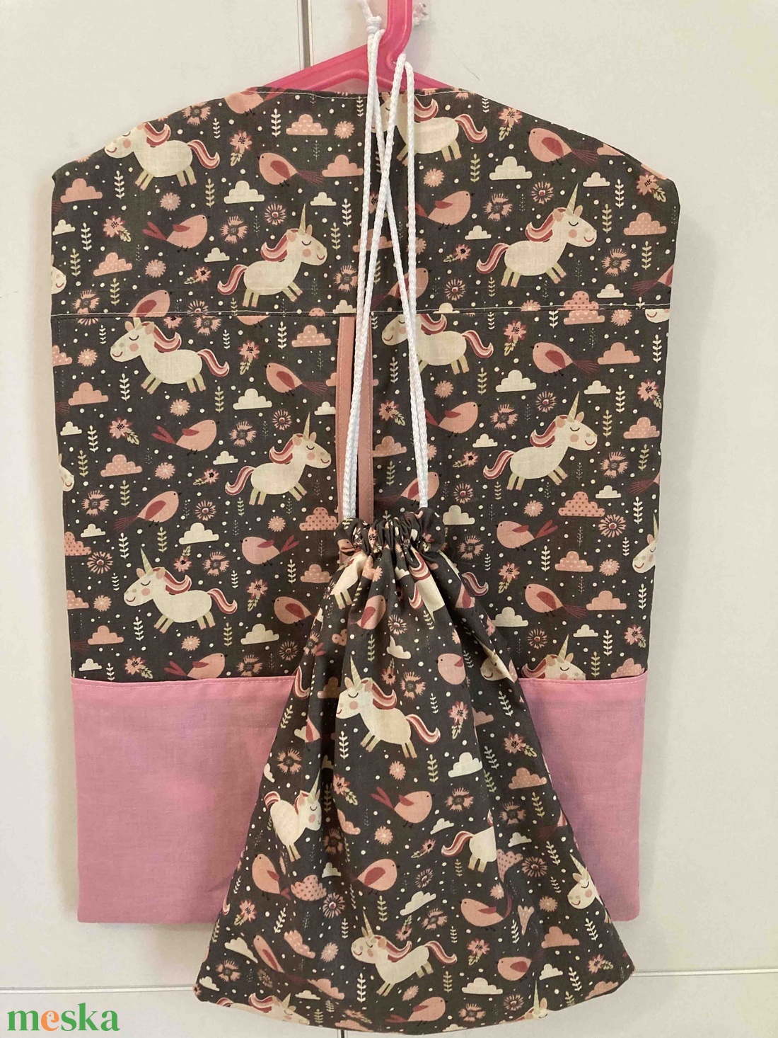 Vállfás ovis zsák szett- Unikornis - játék & sport - ovis felszerelés - ovis szett - Meska.hu