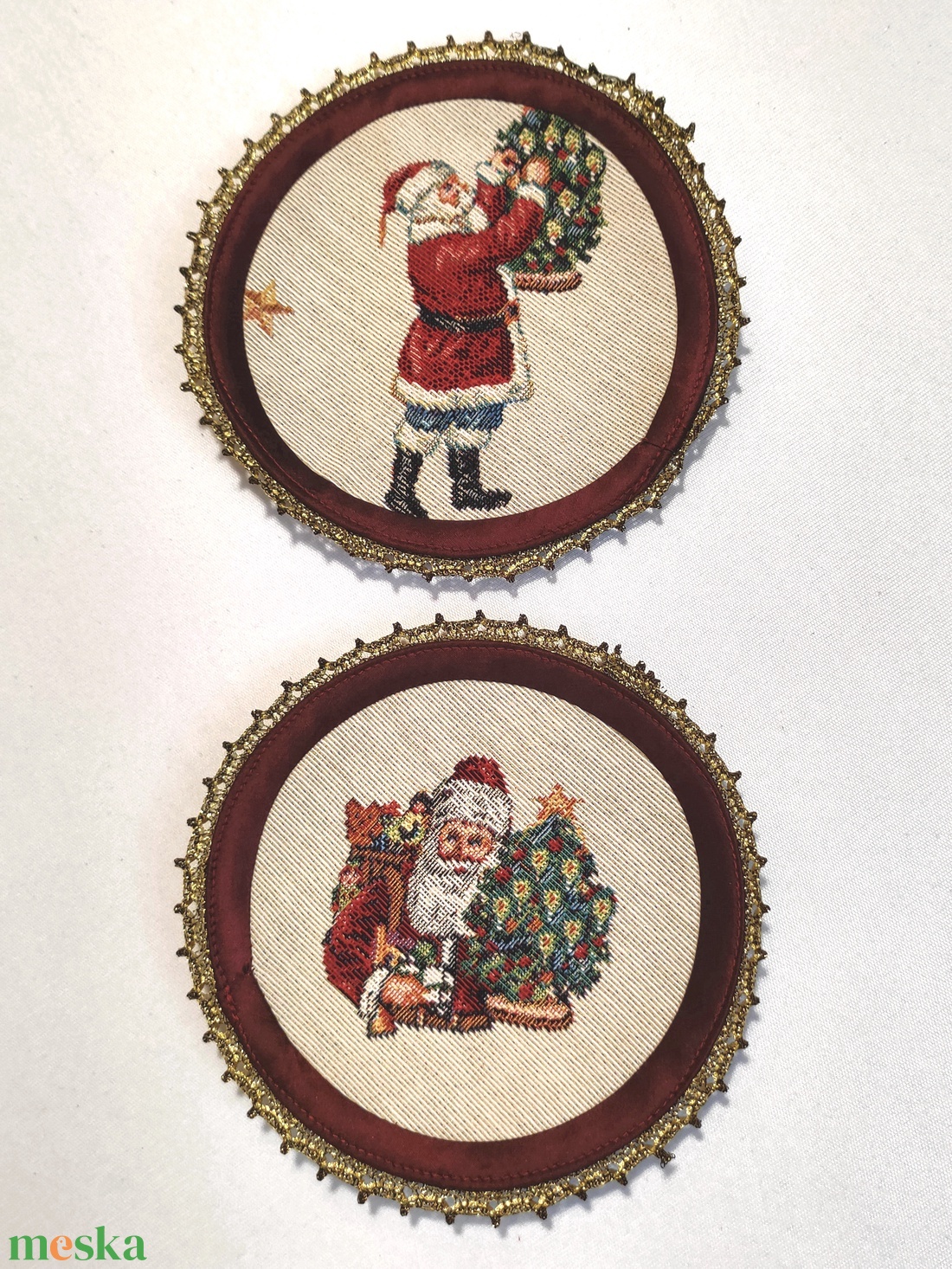 Karácsonyi poháralátét - karácsony - karácsonyi lakásdekoráció - ünnepi asztaldekoráció - Meska.hu