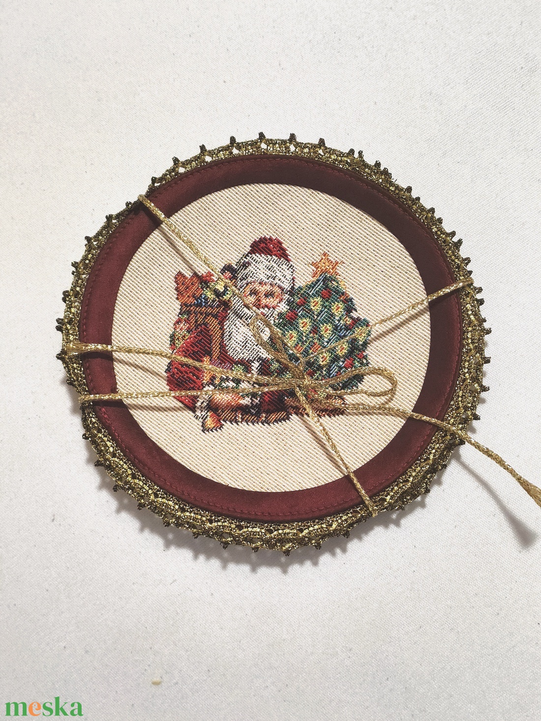 Karácsonyi poháralátét - karácsony - karácsonyi lakásdekoráció - ünnepi asztaldekoráció - Meska.hu