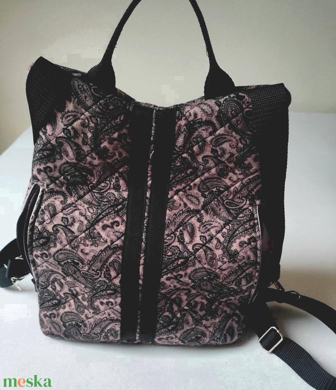 Fekete tónusú, török mintás hátizsák - táska & tok - hátizsák - hátizsák - Meska.hu