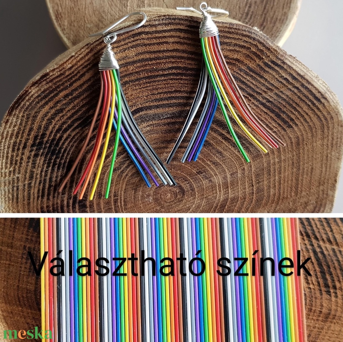 Szivárvány rojtos újrahasznosított drót fülbevaló - ékszer - fülbevaló - rojtos fülbevaló - Meska.hu Szivárvány rojtos újrahasznosított drót fülbevaló - ékszer - fülbevaló - rojtos fülbevaló - Meska.hu