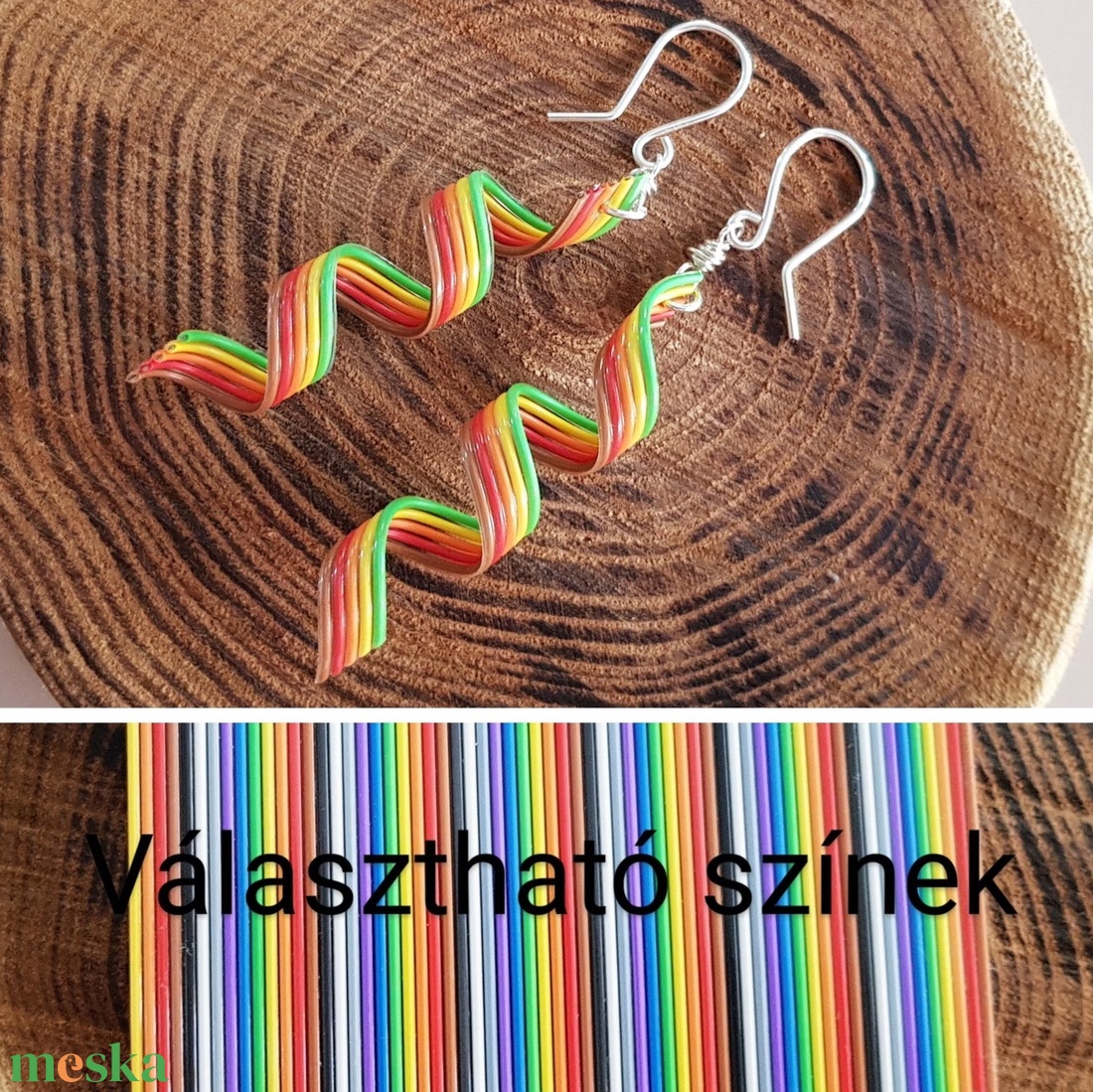 Meleg színek - spirál újrahasznosított drót fülbevaló - ékszer - fülbevaló - lógó fülbevaló - Meska.hu Meleg színek - spirál újrahasznosított drót fülbevaló - ékszer - fülbevaló - lógó fülbevaló - Meska.hu