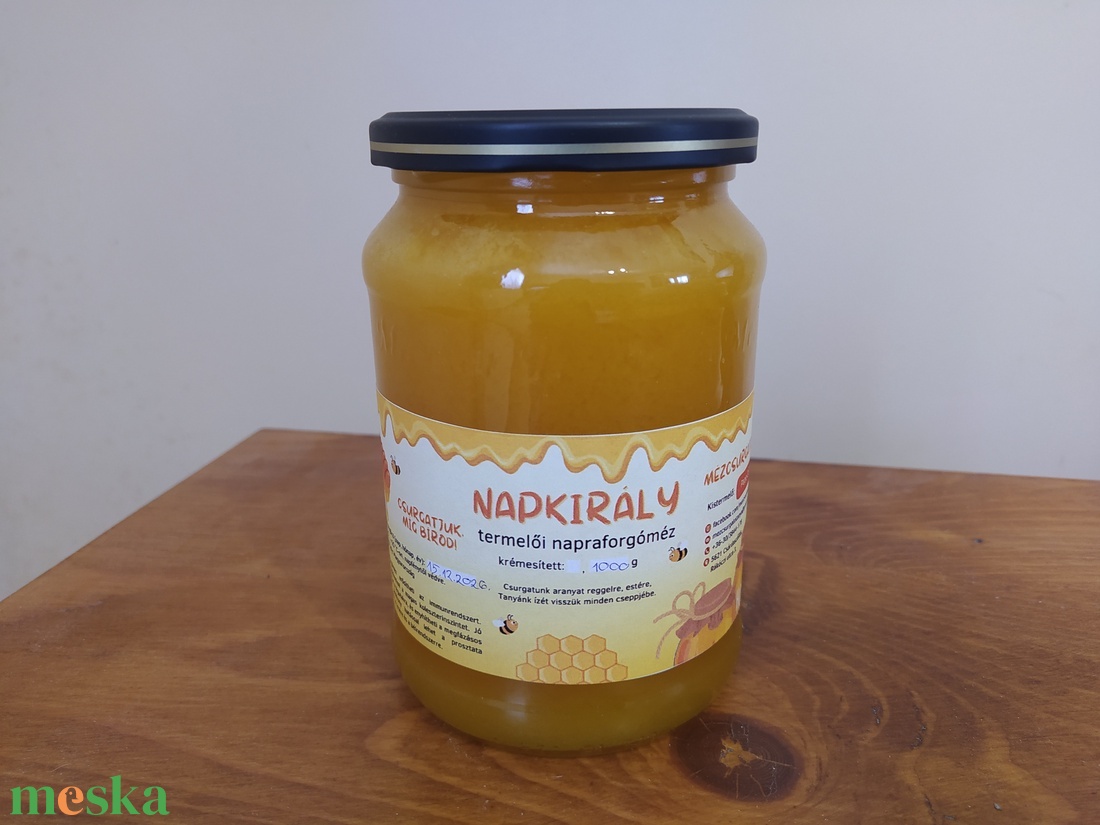 Napkirály - termelői napraforgóméz - kristályos és krémesített - élelmiszer - méz & propolisz - Meska.hu