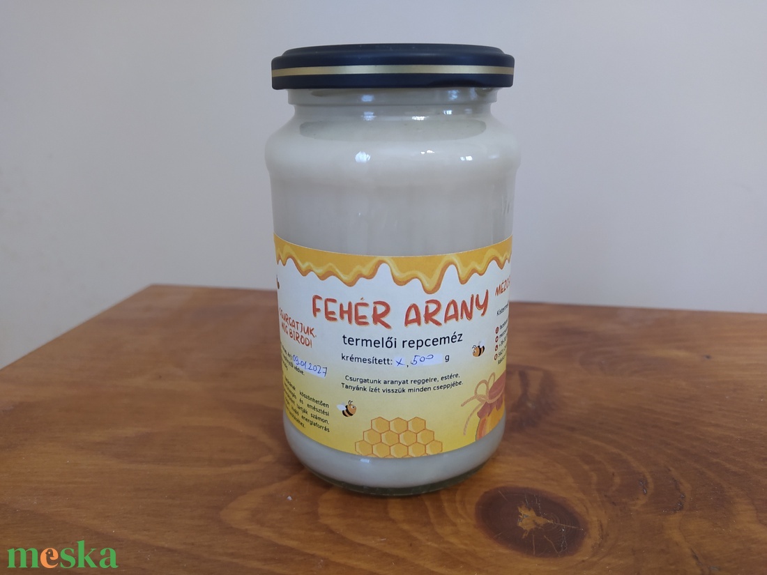 Fehér arany - termelői repceméz - kristályos és krémesített - élelmiszer - méz & propolisz - Meska.hu