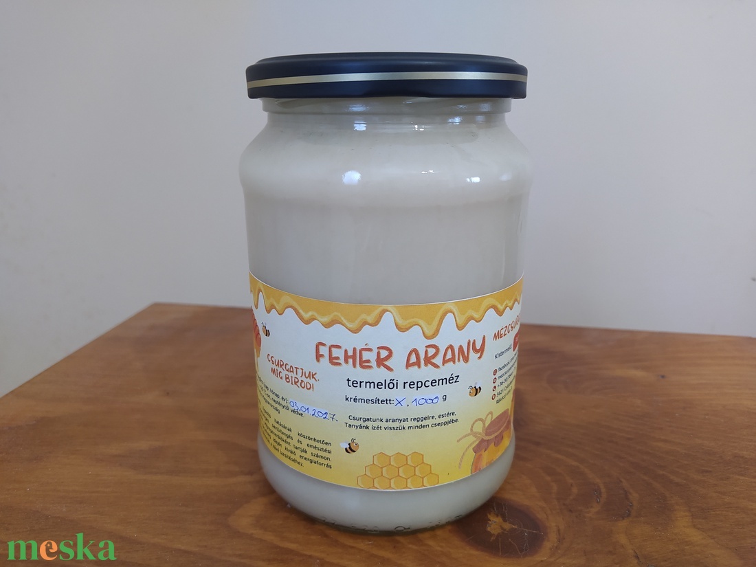 Fehér arany - termelői repceméz - kristályos és krémesített - élelmiszer - méz & propolisz - Meska.hu