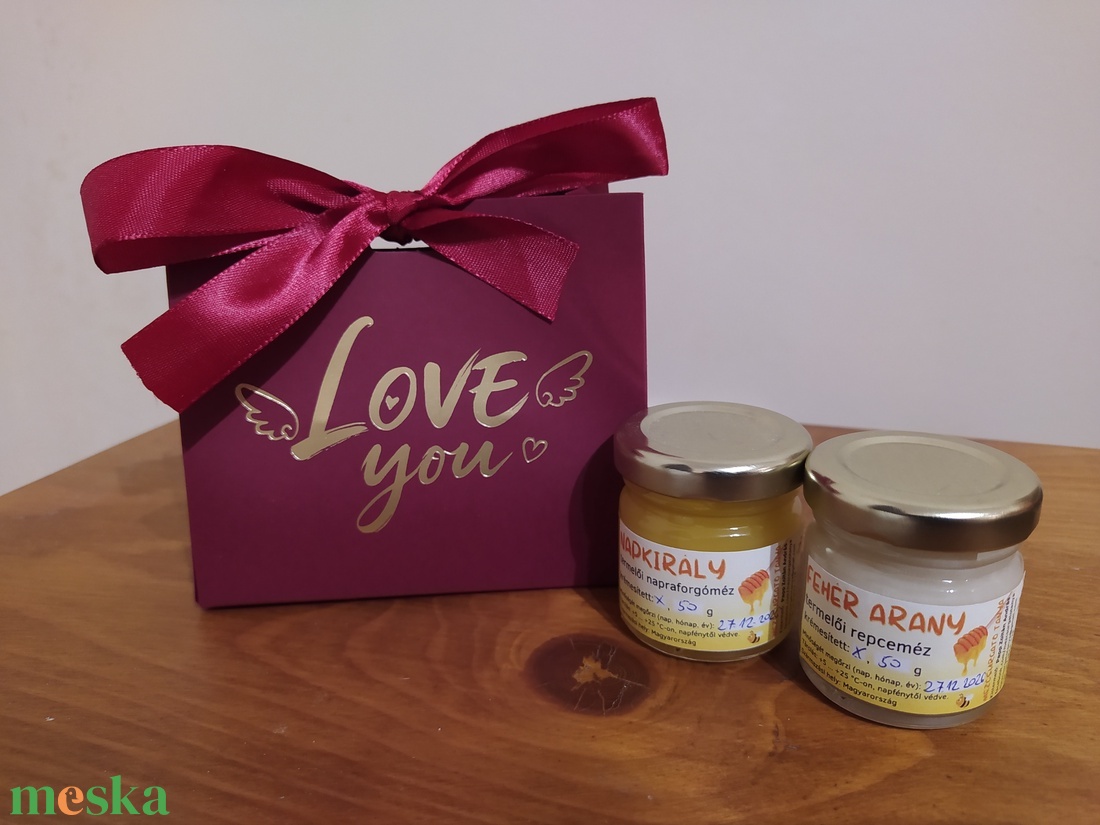 Mézédes ajándék Valentin napra, évfordulóra, eljegyzésre, romantikus alkalmakra stb. - élelmiszer - méz & propolisz - Meska.hu