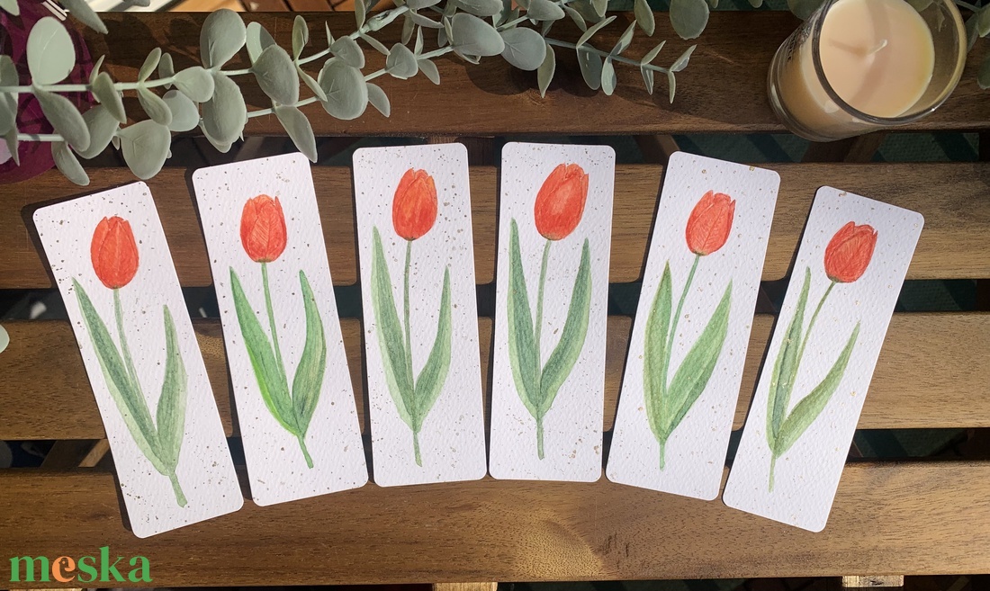 Tulipán - akvarell könyvjelzők - könyv & zene - könyvjelző - Meska.hu Tulipán - akvarell könyvjelzők - könyv & zene - könyvjelző - Meska.hu