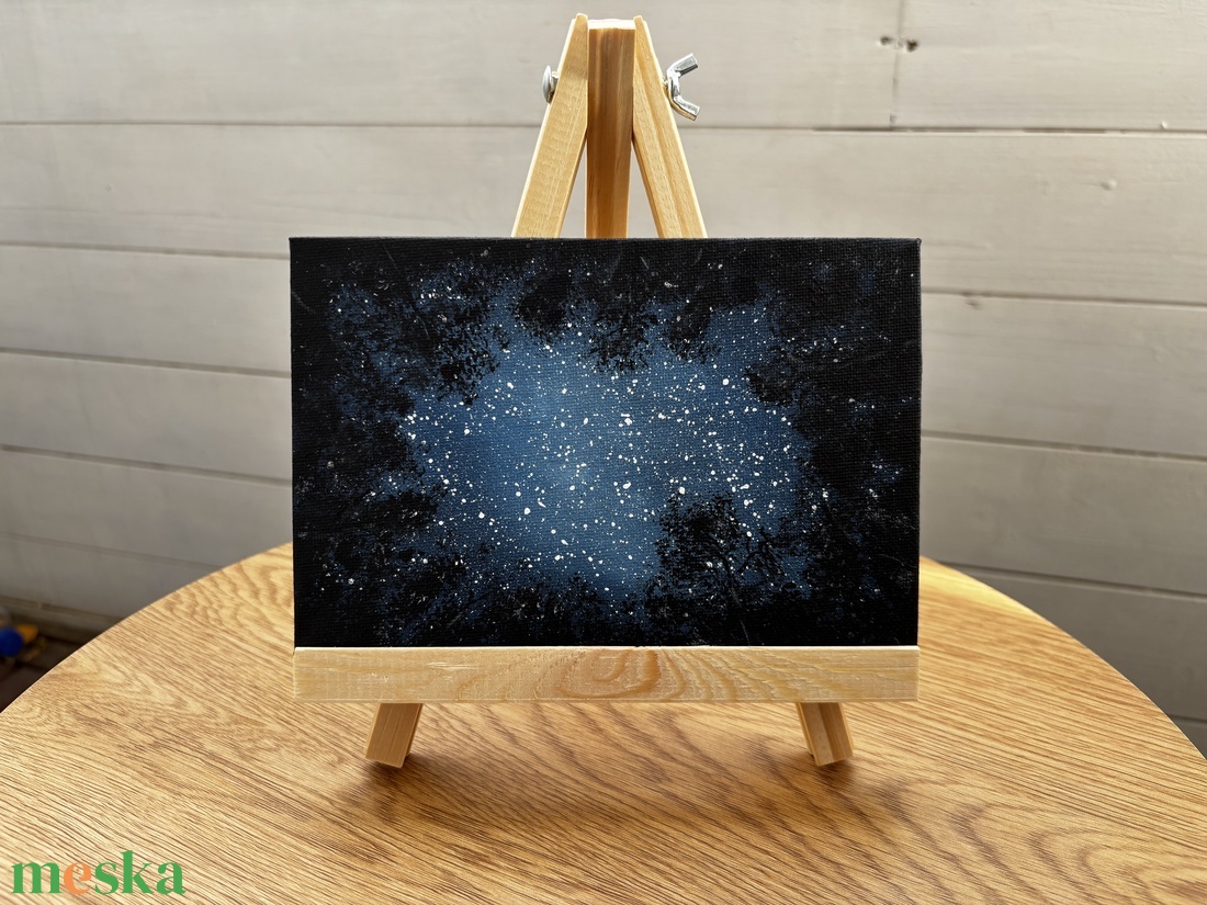 Badacsony, Csillagok alatt akril festmények - művészet - festmény - akril - Meska.hu