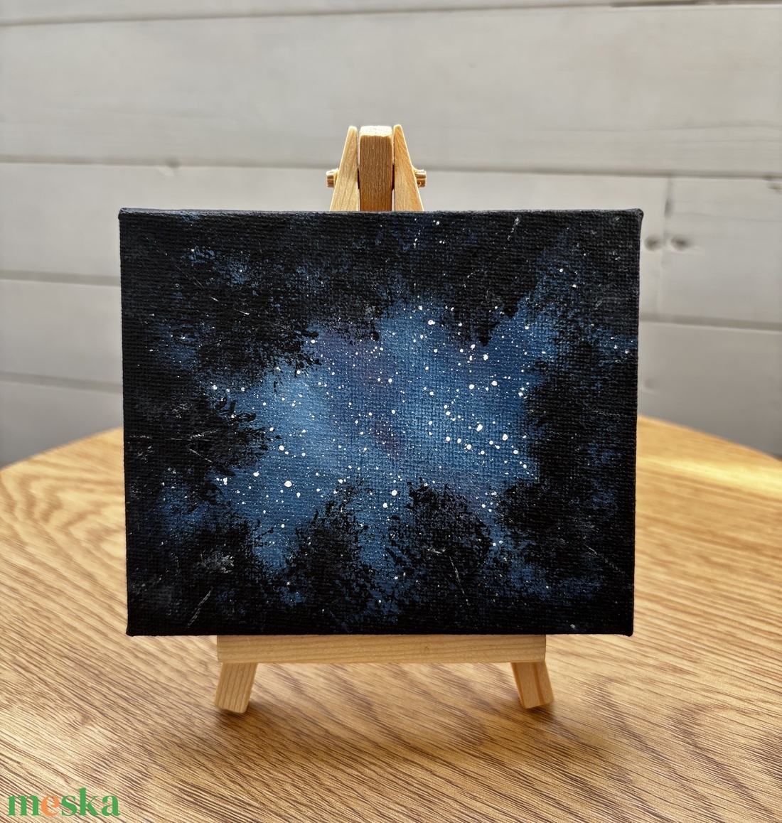 Badacsony, Csillagok alatt mini akril festmények - művészet - festmény - akril - Meska.hu